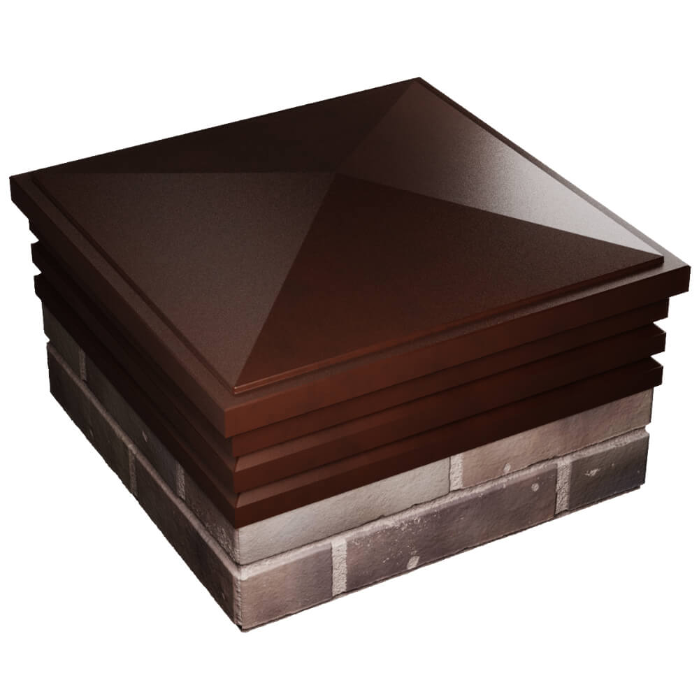 Колпак Zking Бона ХайТек Коричневый на столб 2х2 кирпича (513х513мм) в Арзамасе фото