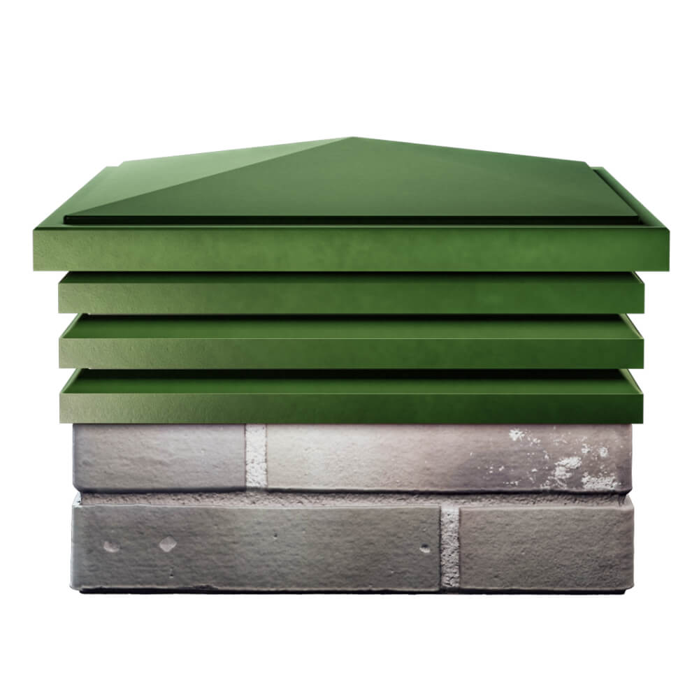 Колпак Zking Бона ХайТек Зеленый на столб 1.5х1.5 кирпича (385х385мм) Арзамас фото