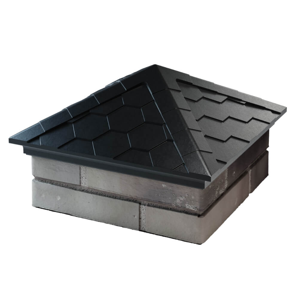 Колпак Zking Эверест Черный на столб 1.5х1.5 кирпича (390х390мм) в Арзамасе фото