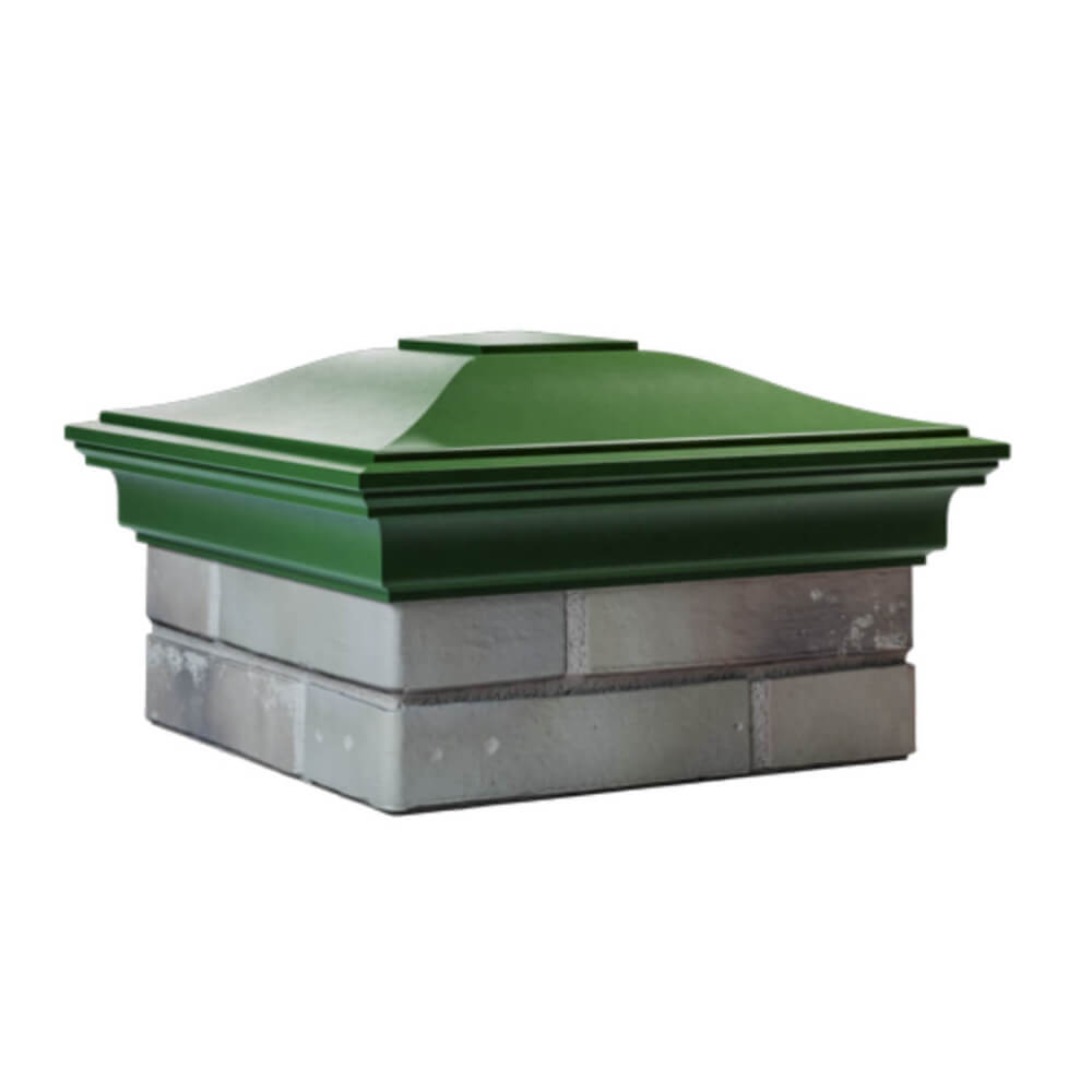 Колпак Zking Монблан Зеленый на столб 1.5х1.5 еврокирпича 0.7НФ (355х355мм) в Арзамасе фото