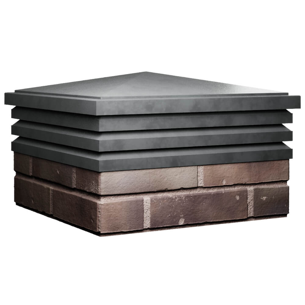 Колпак Zking Бона ХайТек Серый на столб 2х2 кирпича (513х513мм) в Арзамасе фото