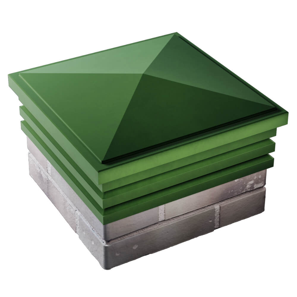 Колпак Zking Бона ХайТек Зеленый на столб 1.5х1.5 кирпича (385х385мм) в Арзамасе фото