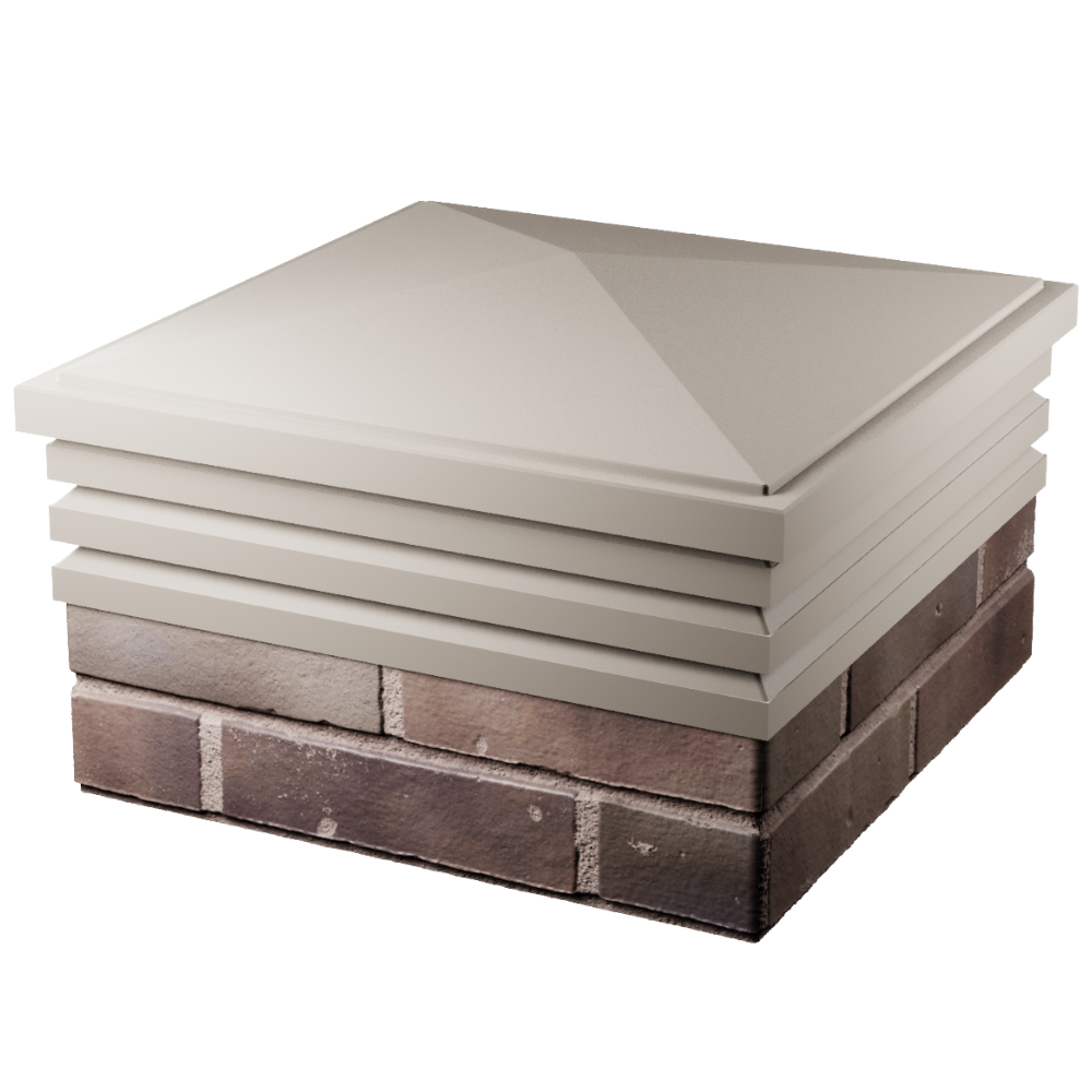 Колпак Zking Бона ХайТек Бежевый на столб 2х2 кирпича (513х513мм) в Арзамасе фото