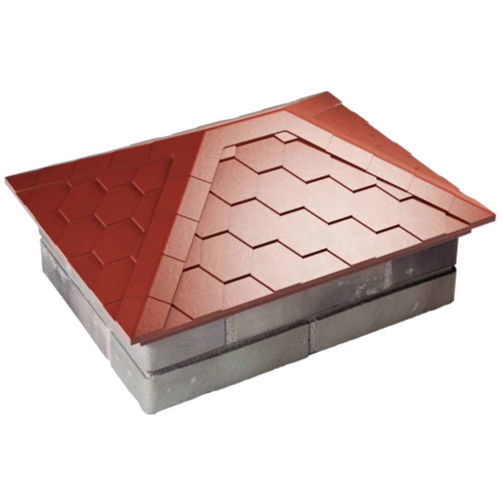 Колпак Zking Эверест Красный на столб 2х1.5 кирпича (520х390мм) Арзамас фото