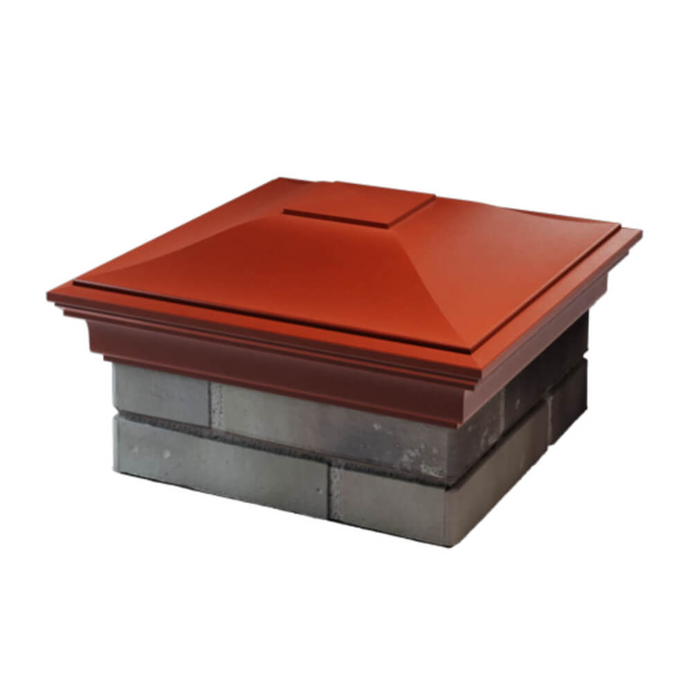 Колпак Zking Монблан Красный на столб 1.5х1.5 еврокирпича 0.7НФ (355х355мм) в Арзамасе фото