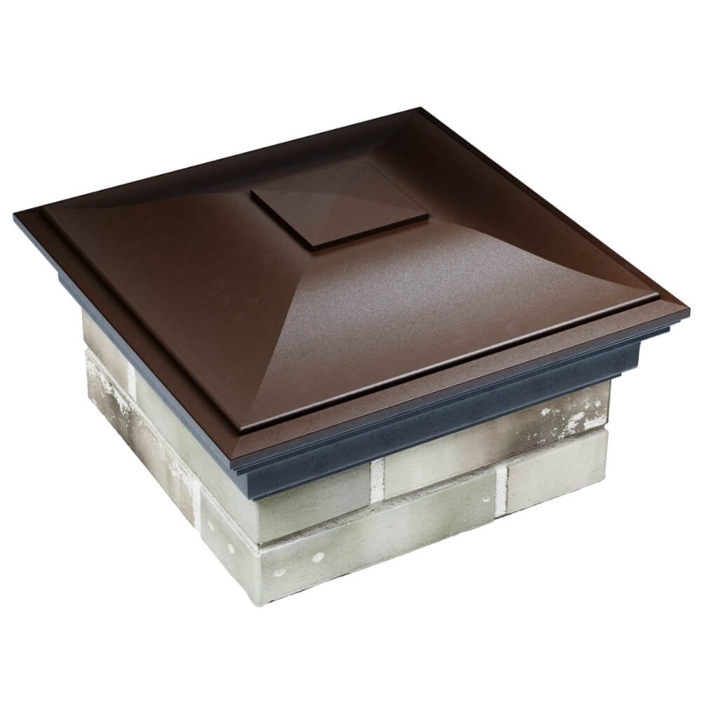 Колпак Zking Монблан Коричневый на столб 1.5х1.5 кирпича (385х385мм) в Арзамасе фото