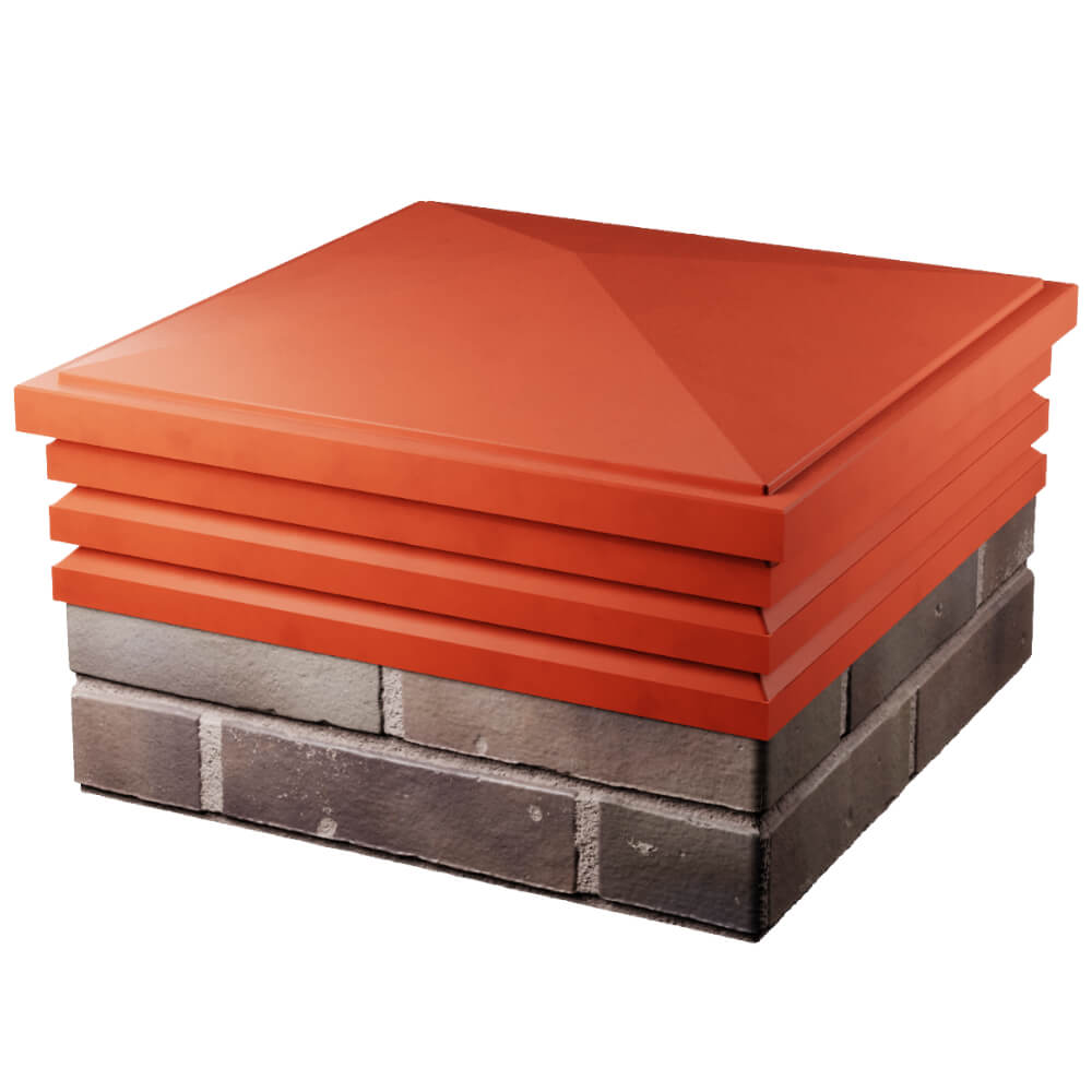 Колпак Zking Бона ХайТек Красный на столб 2х2 кирпича (513х513мм) в Арзамасе фото