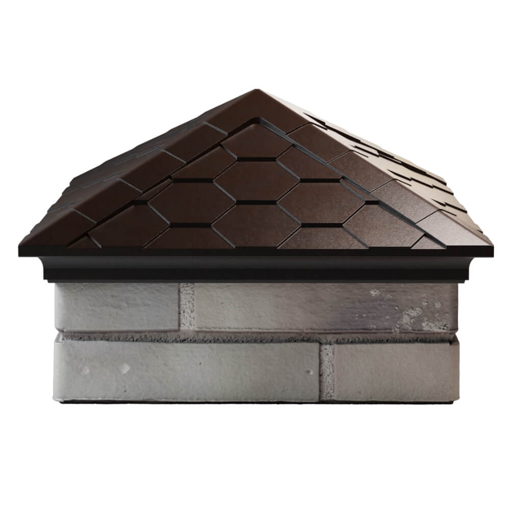 Колпак Zking Эверест Коричневый на столб 1.5х1.5 кирпича (390х390мм) Арзамас фото