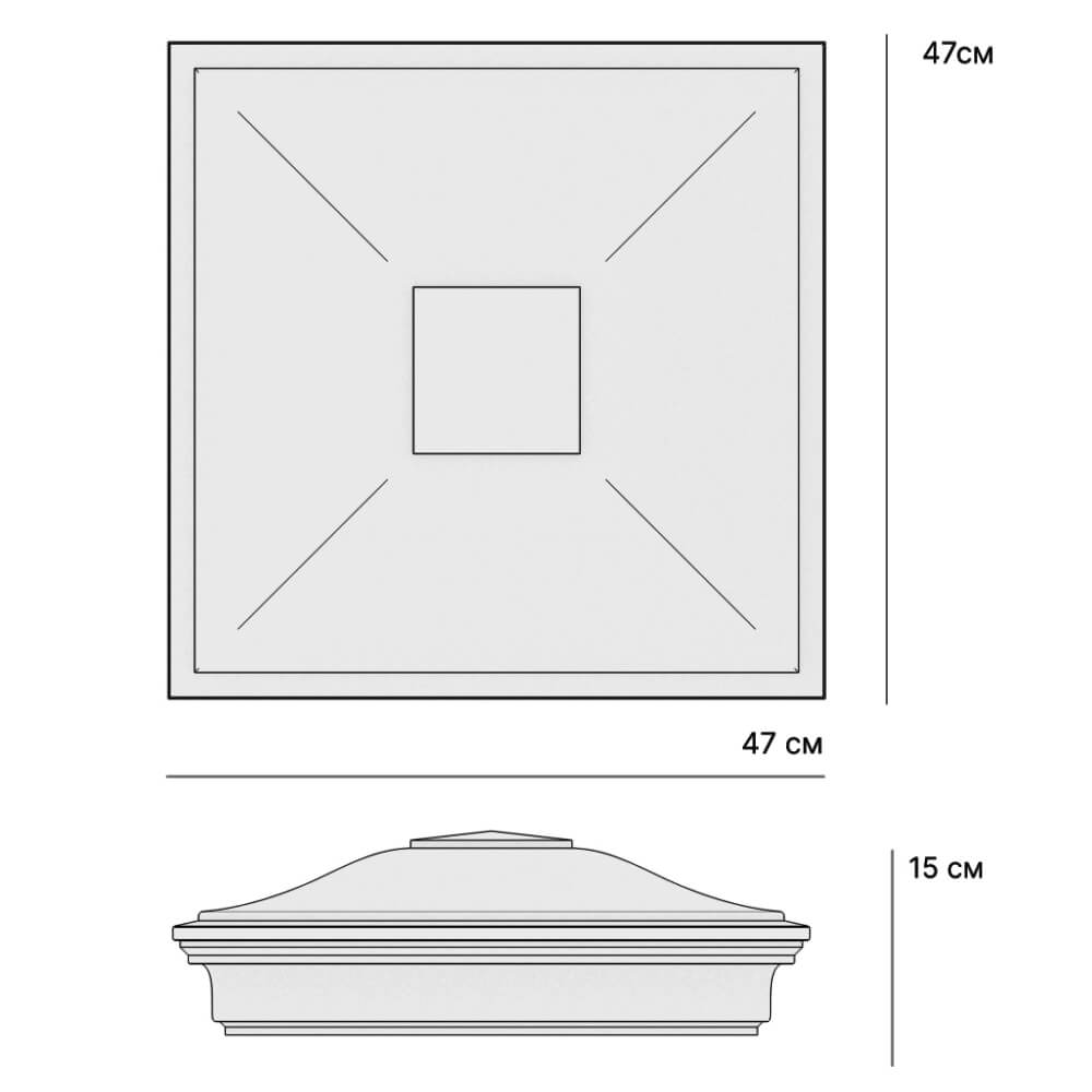 Колпак Zking Монблан Бежевый на столб 1.5х1.5 кирпича (385х385мм) с подсветкой в Арзамасе фото