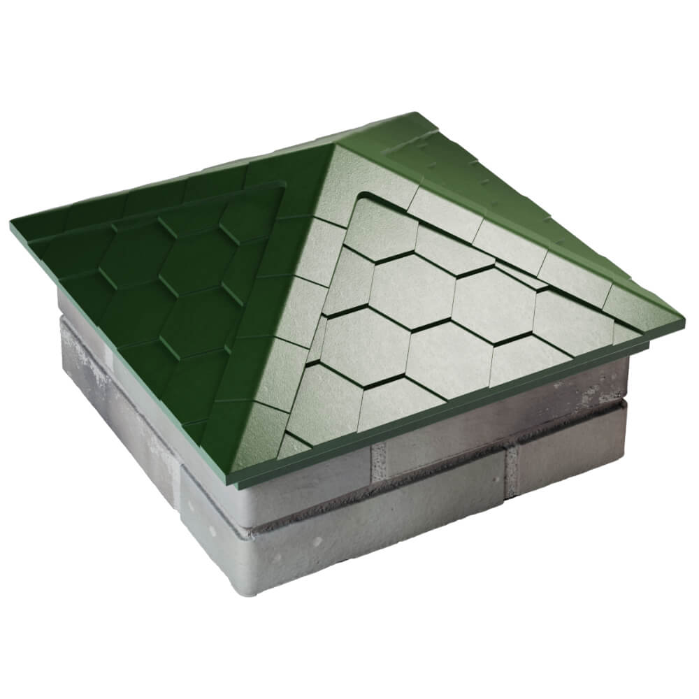 Колпак Zking Эверест Зеленый на столб 1.5х1.5 кирпича (390х390мм) в Арзамасе фото