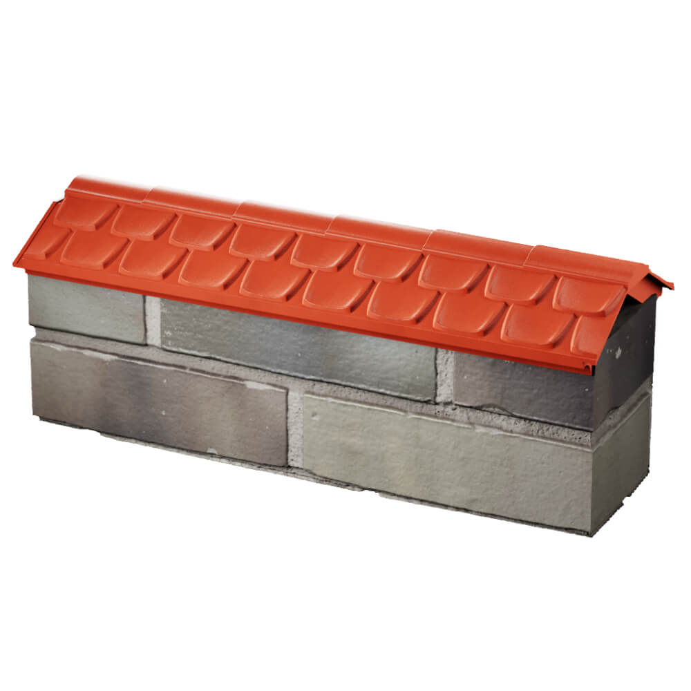 Парапет Zking Эльбрус Красный с посадкой на 0.5 кирпича (130мм) в Арзамасе фото