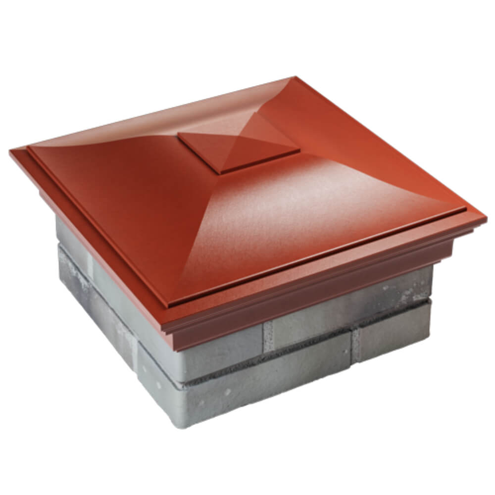 Колпак Zking Монблан Красный на столб 1.5х1.5 кирпича (385х385мм) в Арзамасе фото