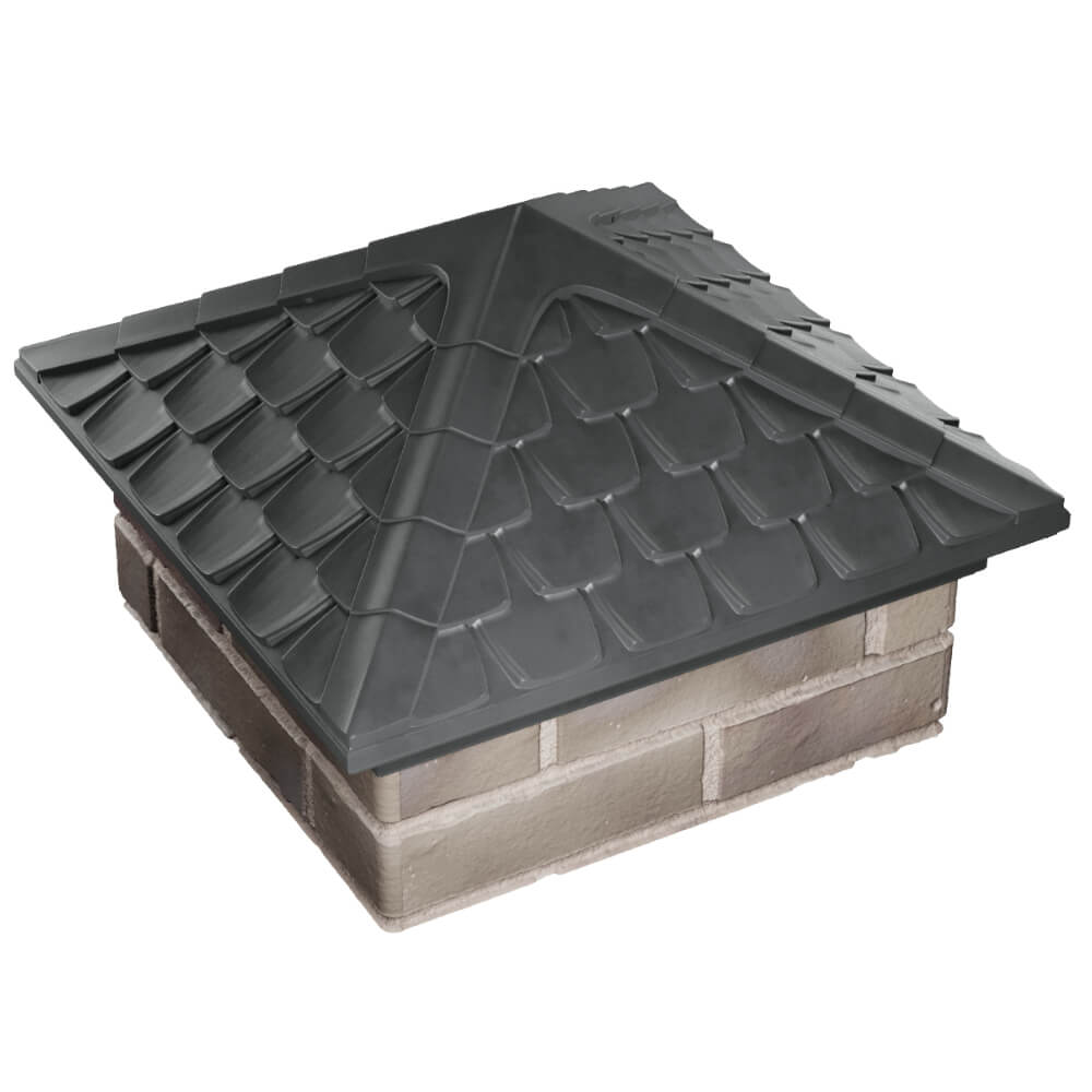 Колпак Zking Эльбрус Серый на столб 1.5х1.5 кирпича (385х385мм) в Арзамасе фото