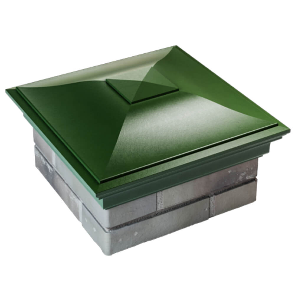 Колпак Zking Монблан Зеленый на столб 1.5х1.5 кирпича (385х385мм) в Арзамасе фото