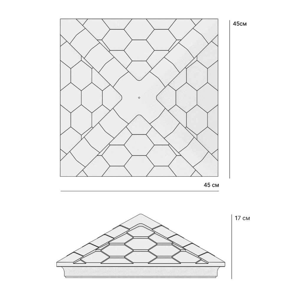 Колпак Zking Эверест Черный на столб 1.5х1.5 кирпича (390х390мм) в Арзамасе фото