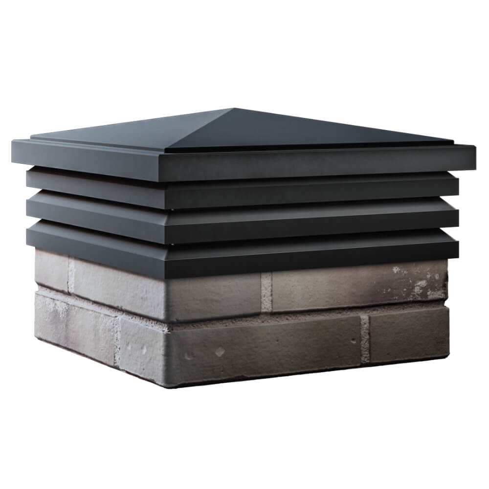 Колпак Zking Бона ХайТек Черный на столб 1.5х1.5 кирпича (385х385мм) в Арзамасе фото