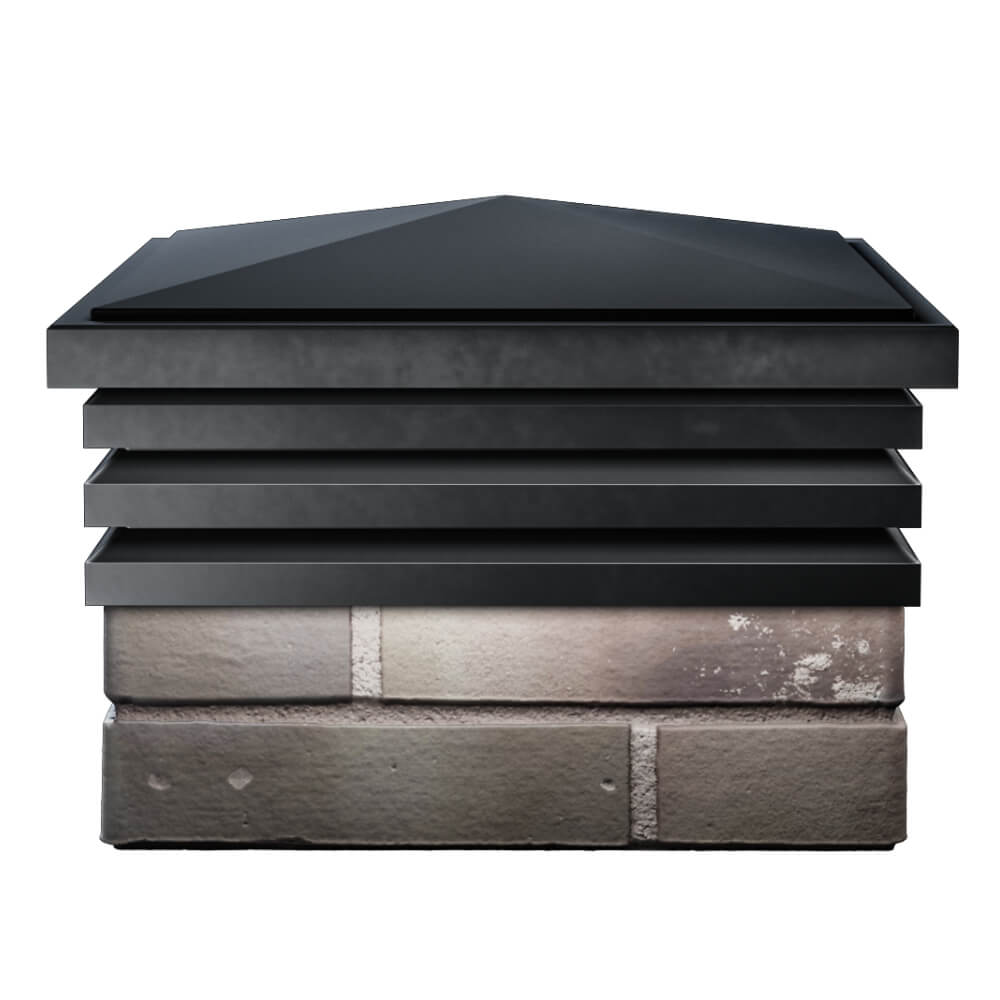 Колпак Zking Бона ХайТек Черный на столб 1.5х1.5 кирпича (385х385мм) Арзамас фото