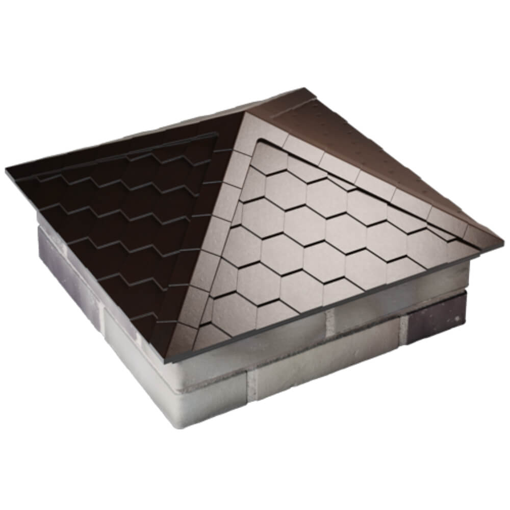 Колпак Zking Эверест Коричневый на столб 2х2 кирпича (535х535мм) Арзамас фото