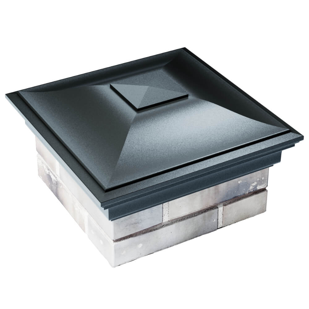 Колпак Zking Монблан Черный на столб 1.5х1.5 кирпича (385х385мм) в Арзамасе фото