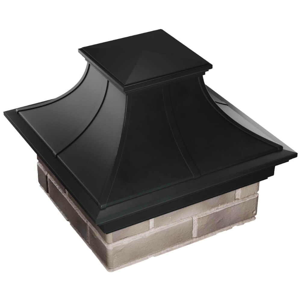 Колпак Zking Монблан Премиум Черный на столб 1.5х1.5 кирпича (385х385мм) в Арзамасе фото