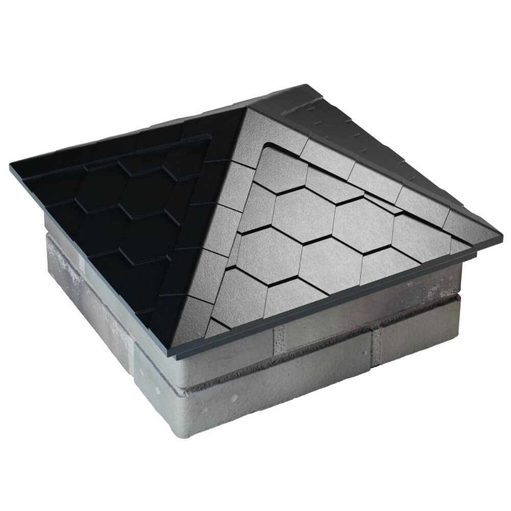 Колпак Zking Эверест Черный на столб 1.5х1.5 кирпича (390х390мм) в Арзамасе фото