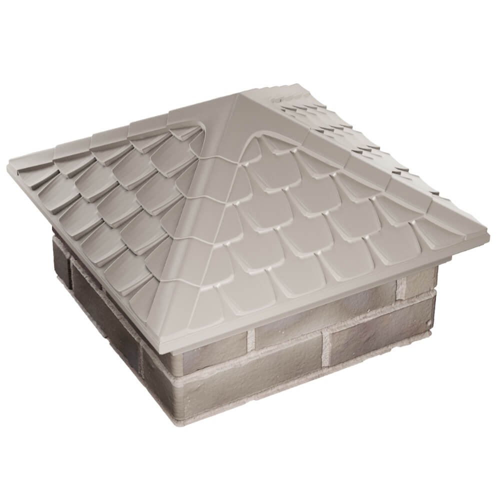 Колпак Zking Эльбрус Бежевый на столб 1.5х1.5 кирпича (385х385мм) в Арзамасе фото