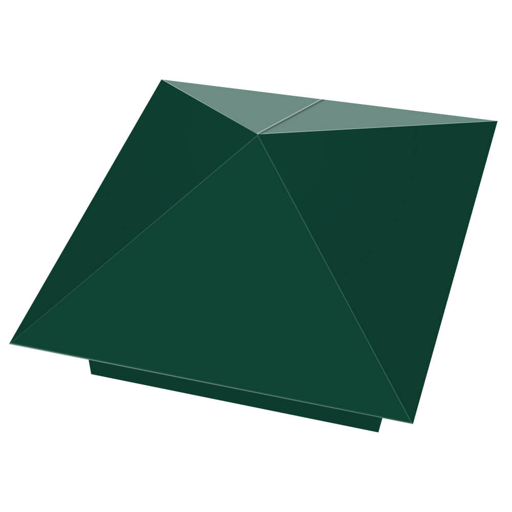 Колпак металлический 390х390мм RAL6005 Зеленый Мох заборный Арзамас фото