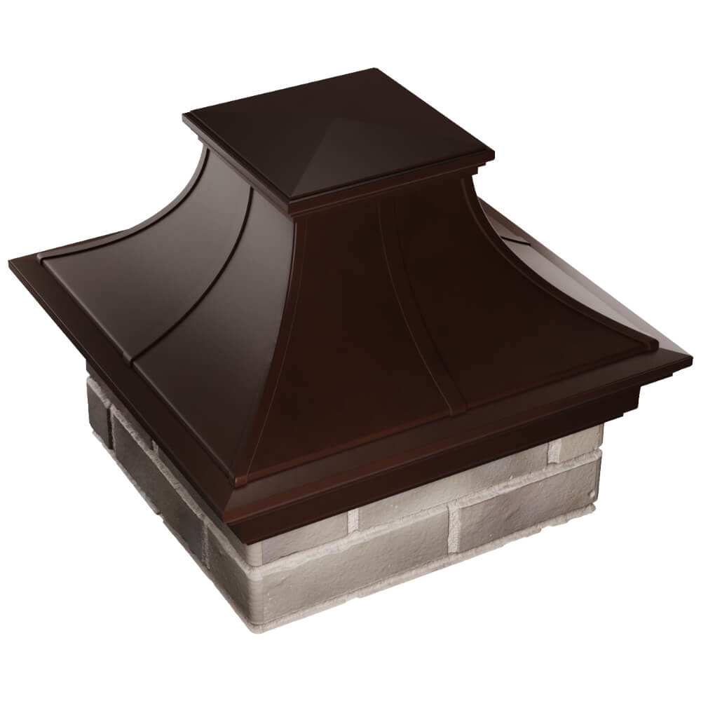 Колпак Zking Монблан Премиум Коричневый на столб 1.5х1.5 кирпича (385х385мм) в Арзамасе фото