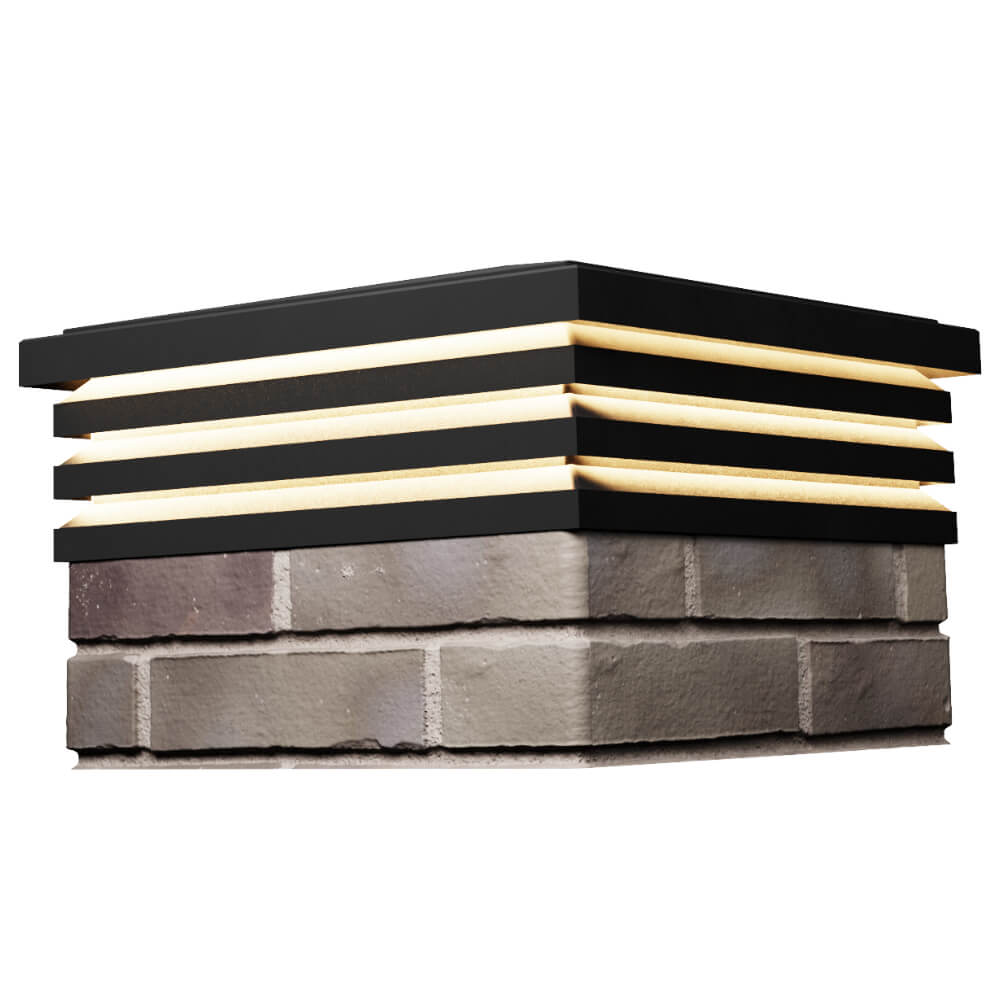 Колпак Zking Бона ХайТек Черный на столб 1.5х1.5 кирпича (385х385мм) с подсветкой в Арзамасе фото