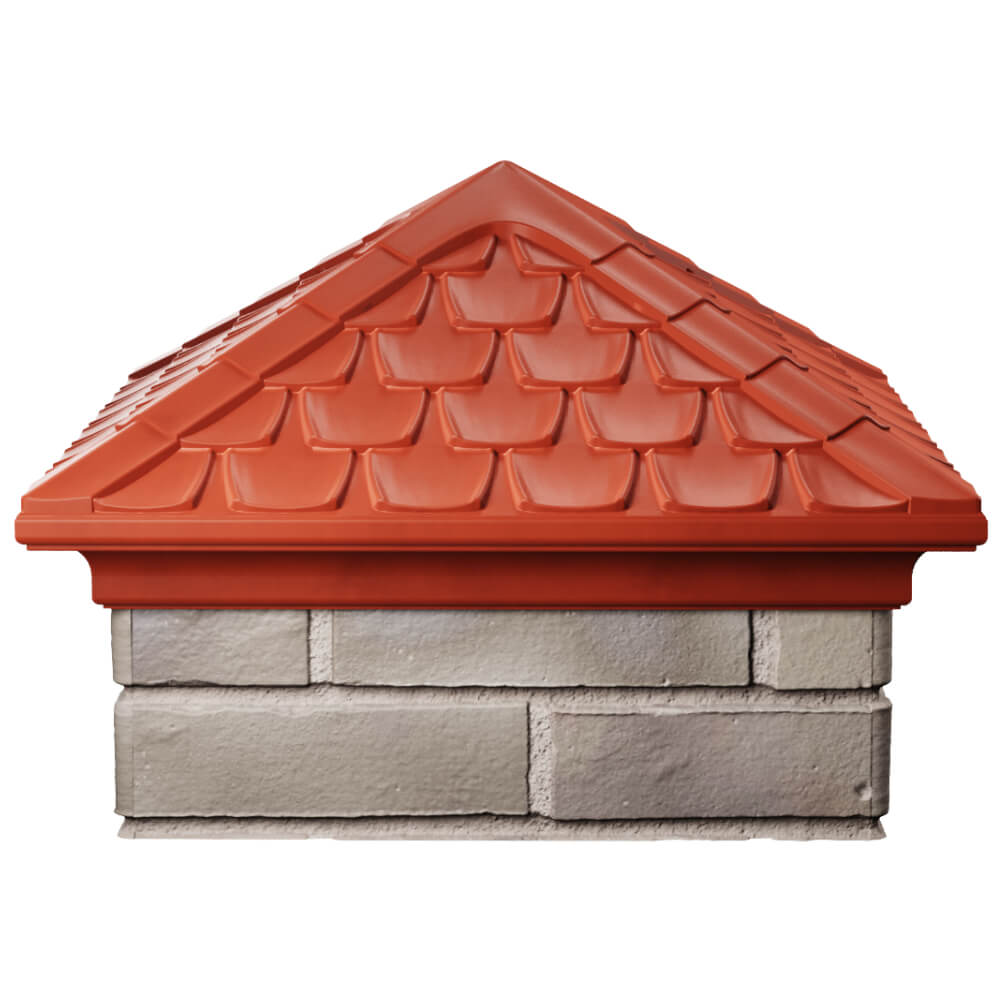 Колпак Zking Эльбрус Красный на столб 1.5х1.5 кирпича (385х385мм) Арзамас фото