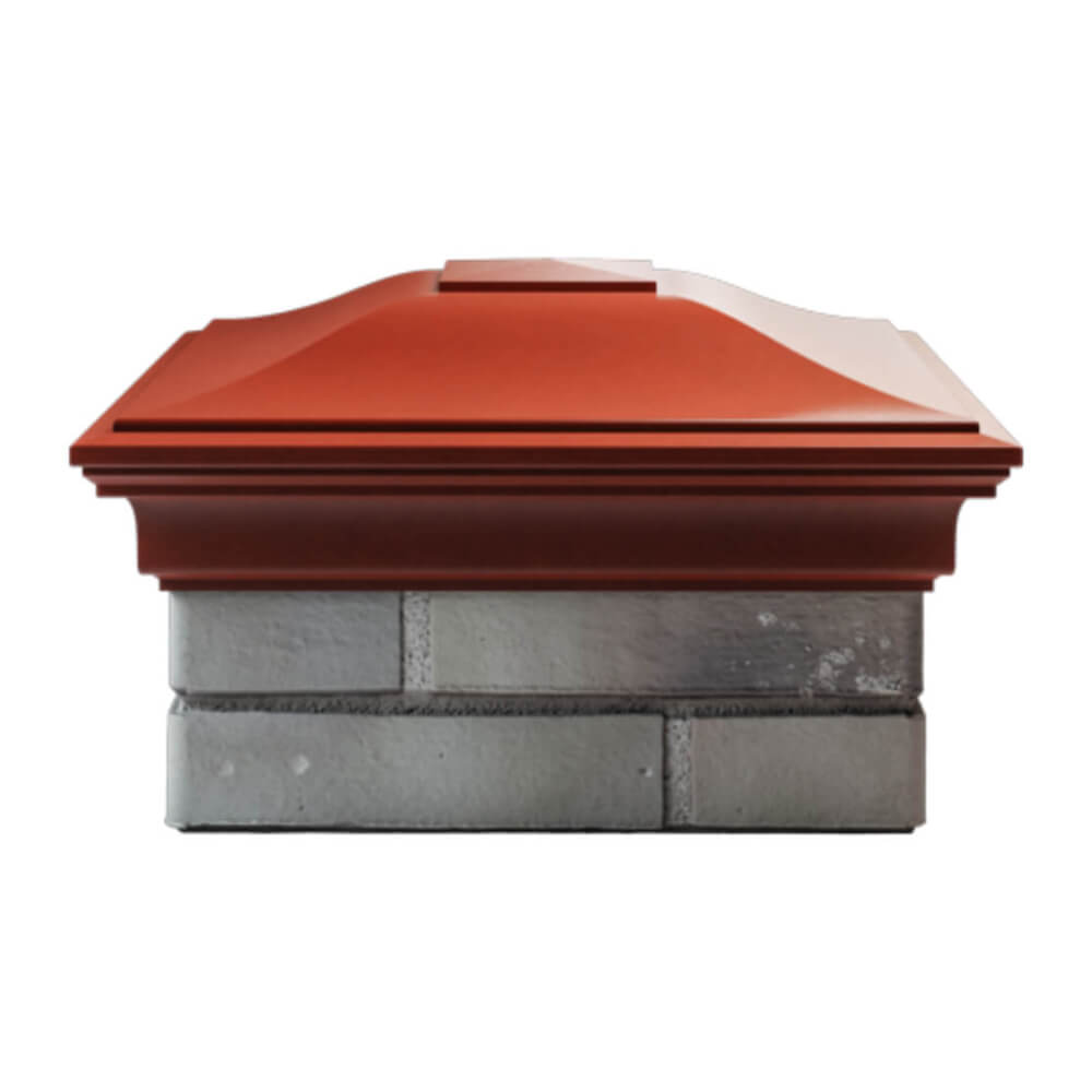 Колпак Zking Монблан Красный на столб 1.5х1.5 еврокирпича 0.7НФ (355х355мм) Арзамас фото