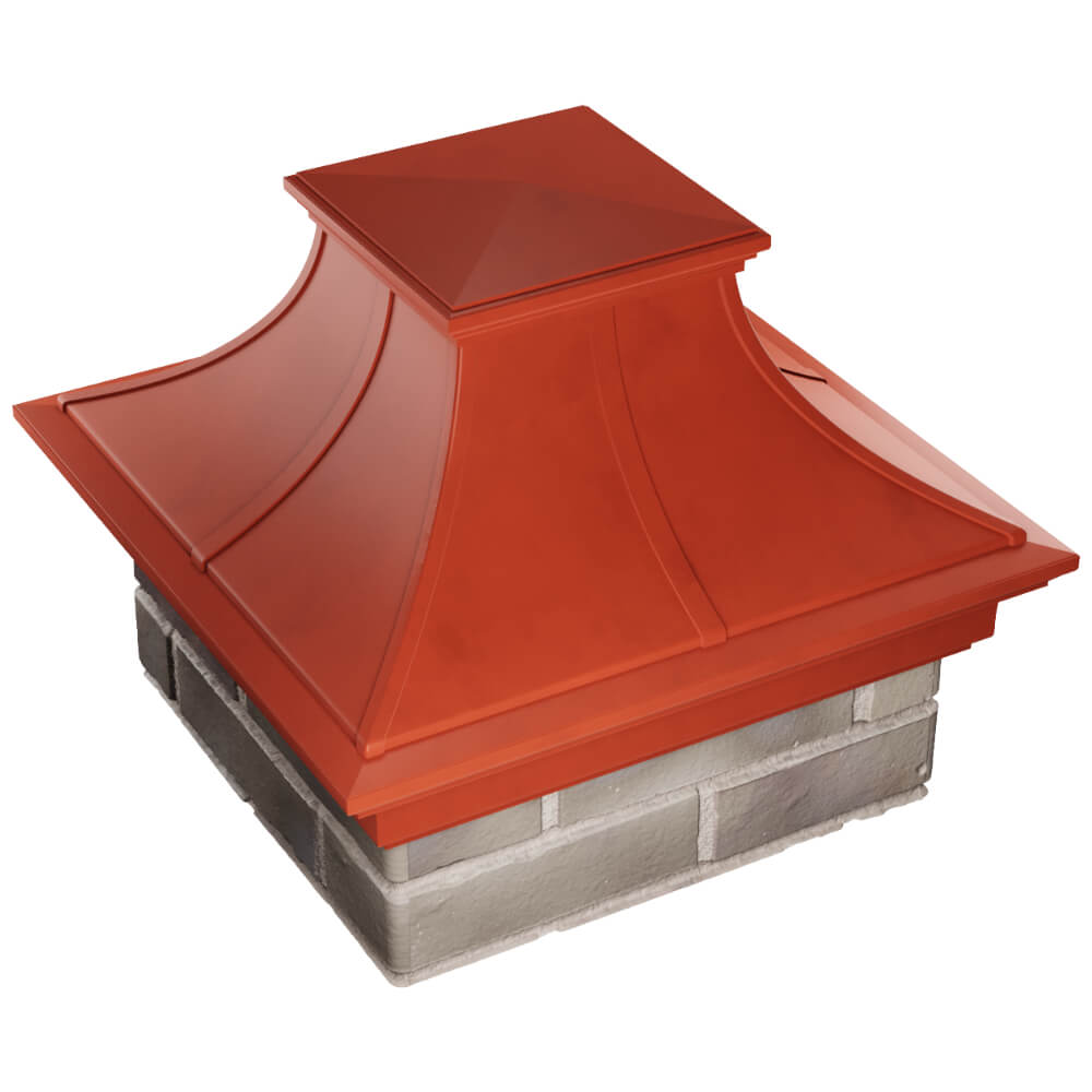 Колпак Zking Монблан Премиум Красный на столб 1.5х1.5 кирпича (385х385мм) в Арзамасе фото