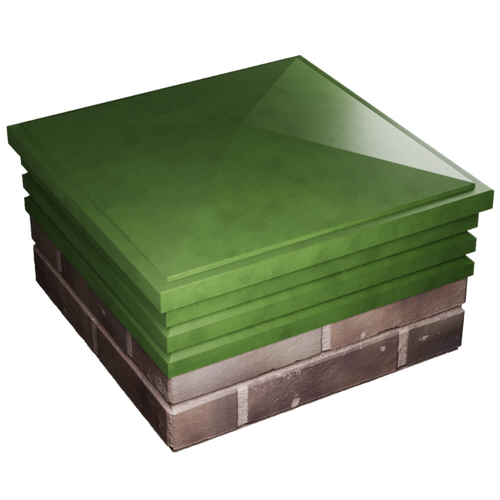 Колпак Zking Бона ХайТек Зеленый на столб 2х2 кирпича (513х513мм) в Арзамасе фото