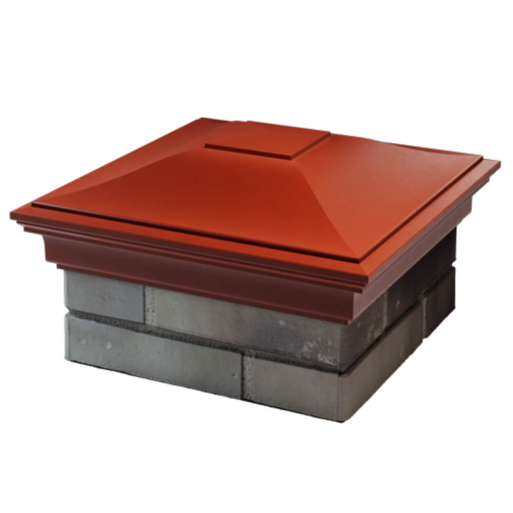 Колпак Zking Монблан Красный на столб 1.5х1.5 кирпича (385х385мм) в Арзамасе фото