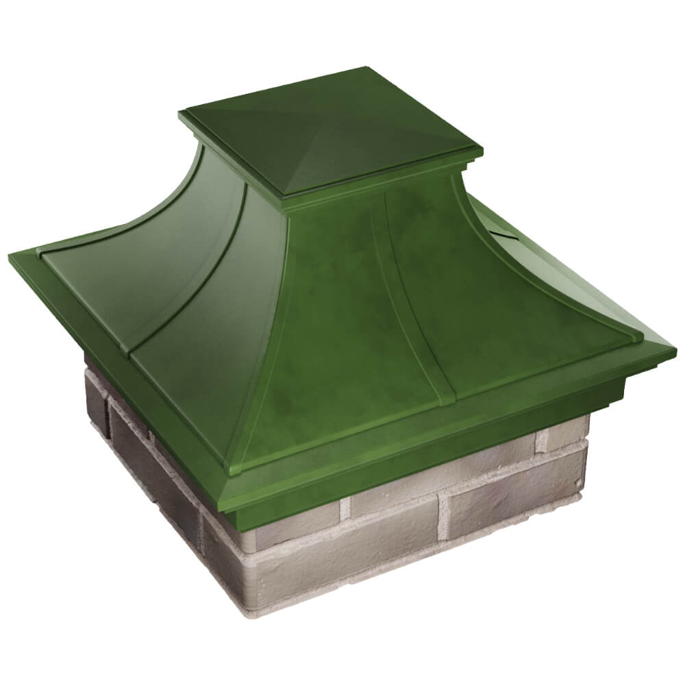 Колпак Zking Монблан Премиум Зеленый на столб 1.5х1.5 кирпича (385х385мм) в Арзамасе фото