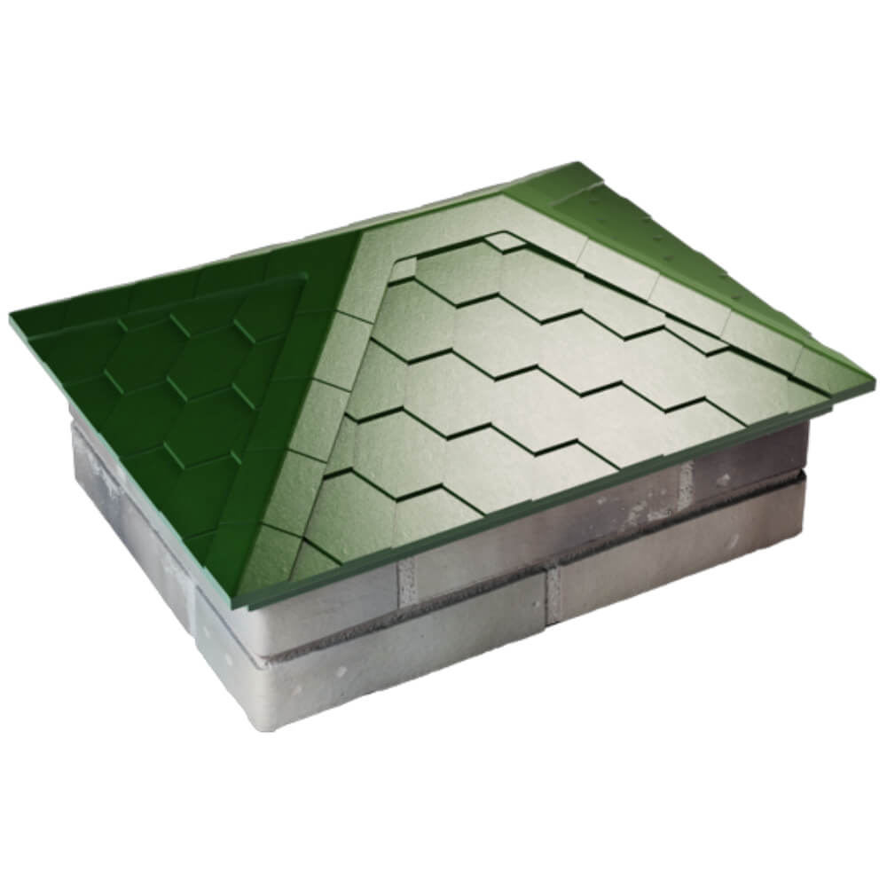 Колпак Zking Эверест Зеленый на столб 2х1.5 кирпича (520х390мм) Арзамас фото