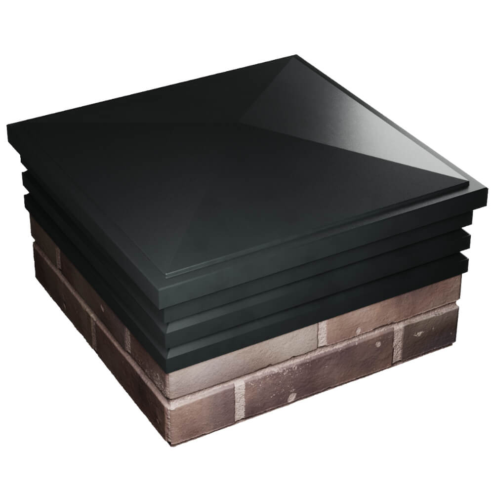 Колпак Zking Бона ХайТек Черный на столб 2х2 кирпича (513х513мм) в Арзамасе фото