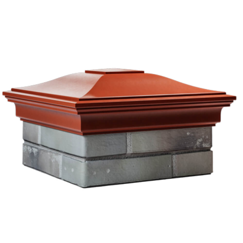 Колпак Zking Монблан Красный на столб 1.5х1.5 кирпича (385х385мм) в Арзамасе фото