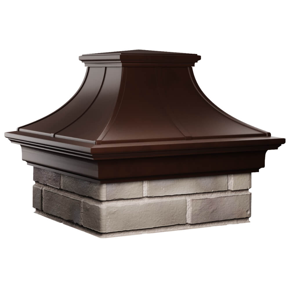 Колпак Zking Монблан Премиум Коричневый на столб 1.5х1.5 кирпича (385х385мм) в Арзамасе фото