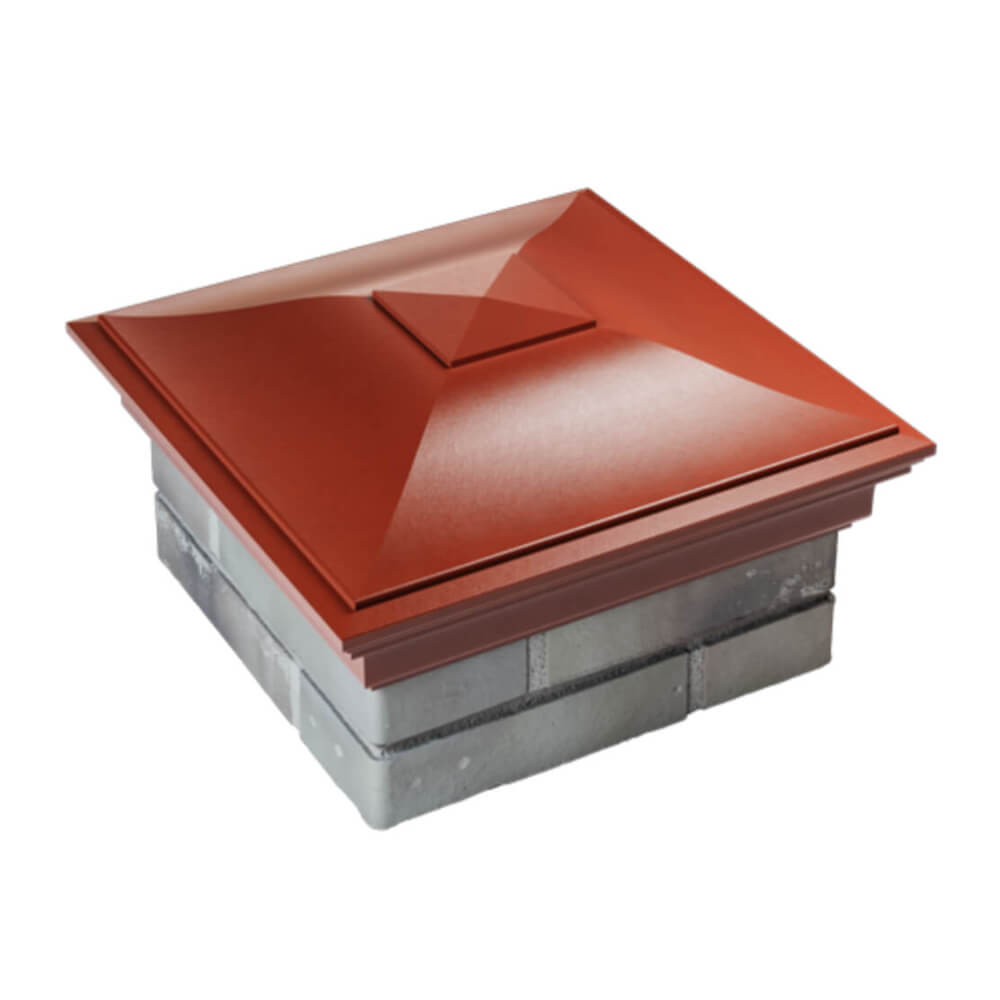 Колпак Zking Монблан Красный на столб 1.5х1.5 еврокирпича 0.7НФ (355х355мм) в Арзамасе фото