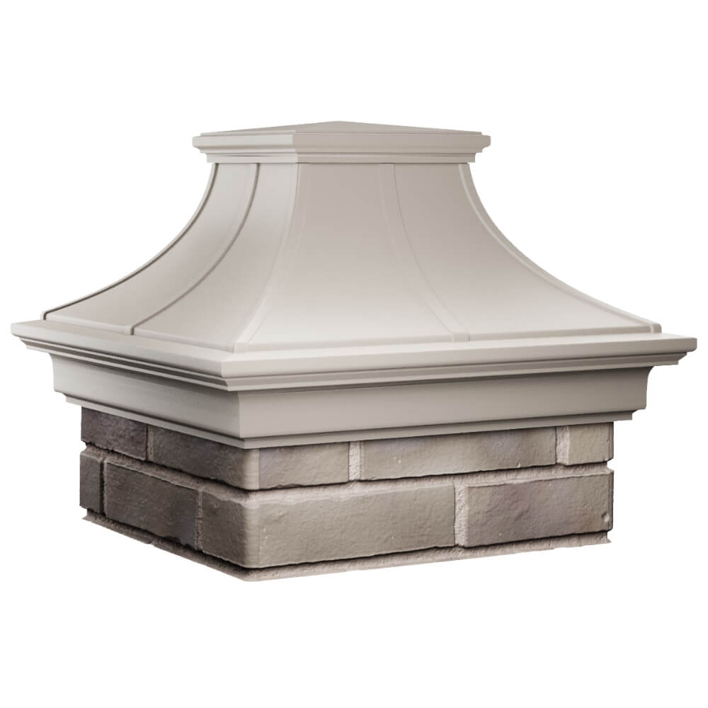 Колпак Zking Монблан Премиум Бежевый на столб 1.5х1.5 кирпича (385х385мм) в Арзамасе фото