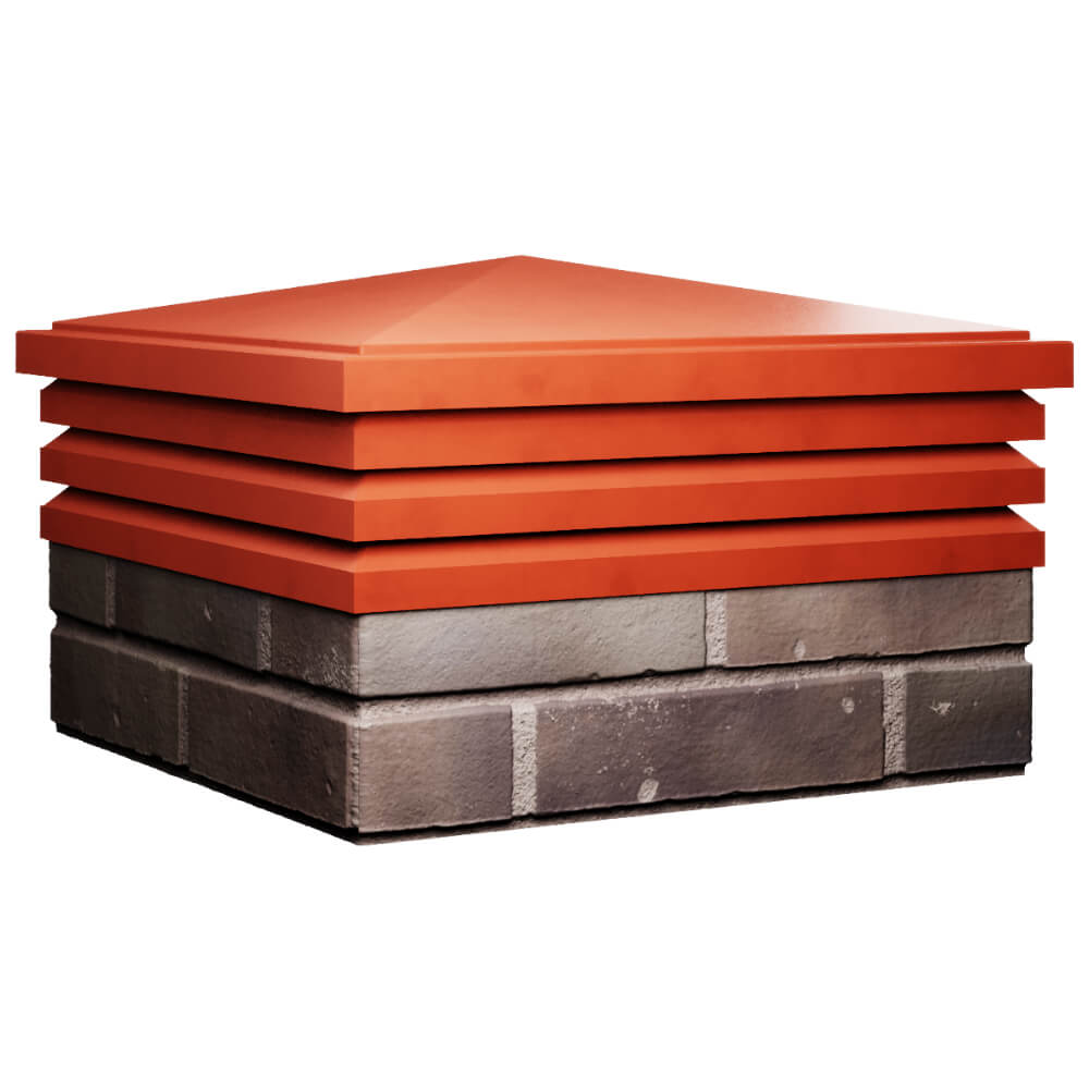 Колпак Zking Бона ХайТек Красный на столб 2х2 кирпича (513х513мм) в Арзамасе фото