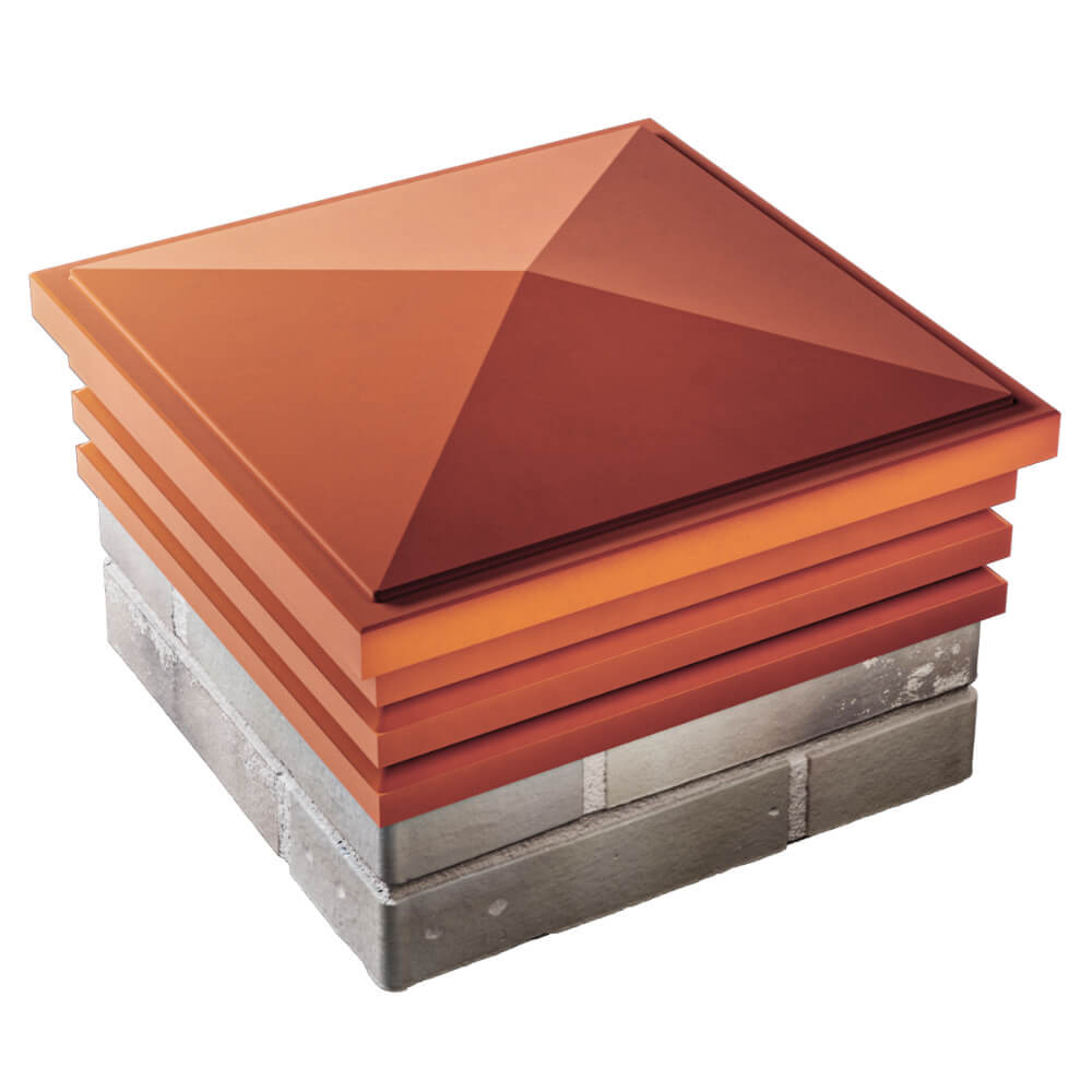 Колпак Zking Бона ХайТек Красный на столб 1.5х1.5 кирпича (385х385мм) в Арзамасе фото