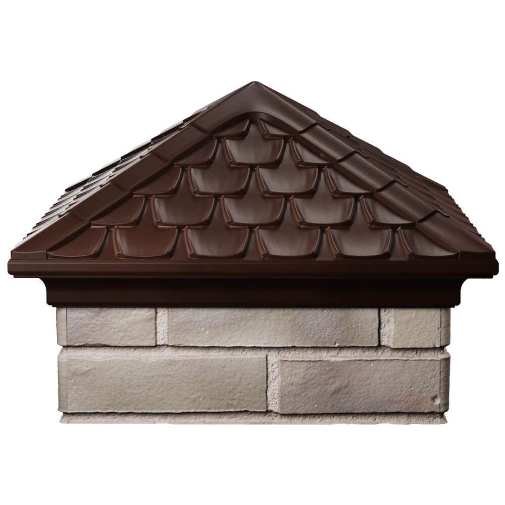 Колпак Zking Эльбрус Коричневый на столб 1.5х1.5 кирпича (385х385мм) Арзамас фото