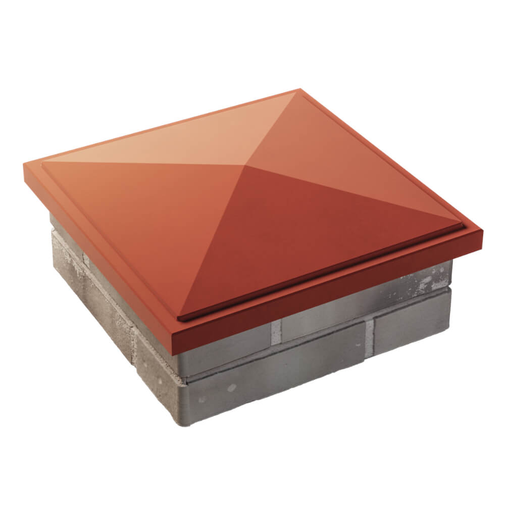 Колпак Zking БонаМоно Красный на столб 1.5х1.5 кирпича (385х385, 400х400мм) в Арзамасе фото