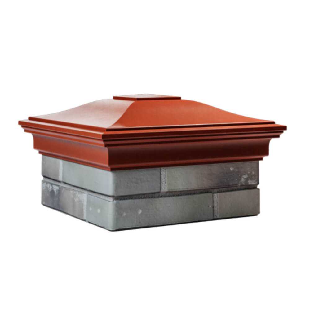 Колпак Zking Монблан Красный на столб 1.5х1.5 еврокирпича 0.7НФ (355х355мм) в Арзамасе фото