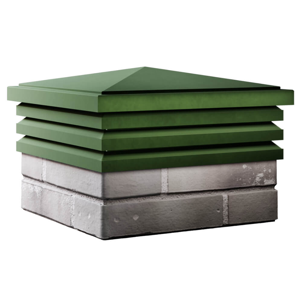 Колпак Zking Бона ХайТек Зеленый на столб 1.5х1.5 кирпича (385х385мм) в Арзамасе фото