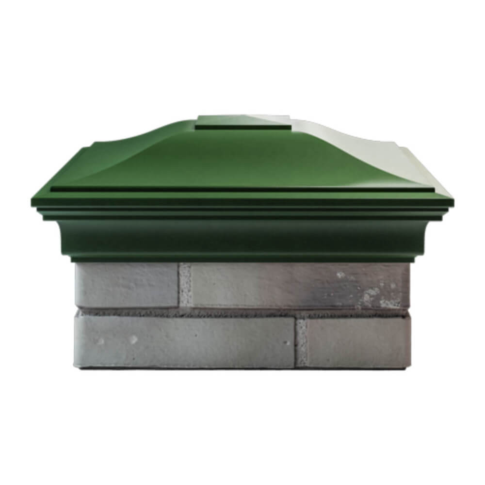 Колпак Zking Монблан Зеленый на столб 1.5х1.5 еврокирпича 0.7НФ (355х355мм) Арзамас фото