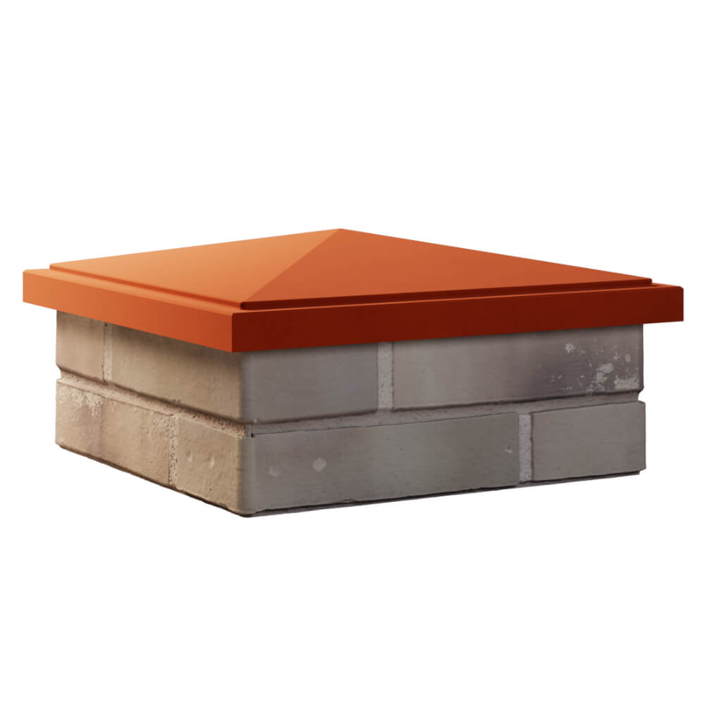 Колпак Zking БонаМоно Красный на столб 1.5х1.5 кирпича (385х385, 400х400мм) в Арзамасе фото