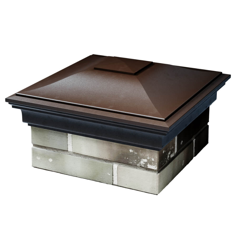 Колпак Zking Монблан Коричневый на столб 1.5х1.5 кирпича (385х385мм) в Арзамасе фото